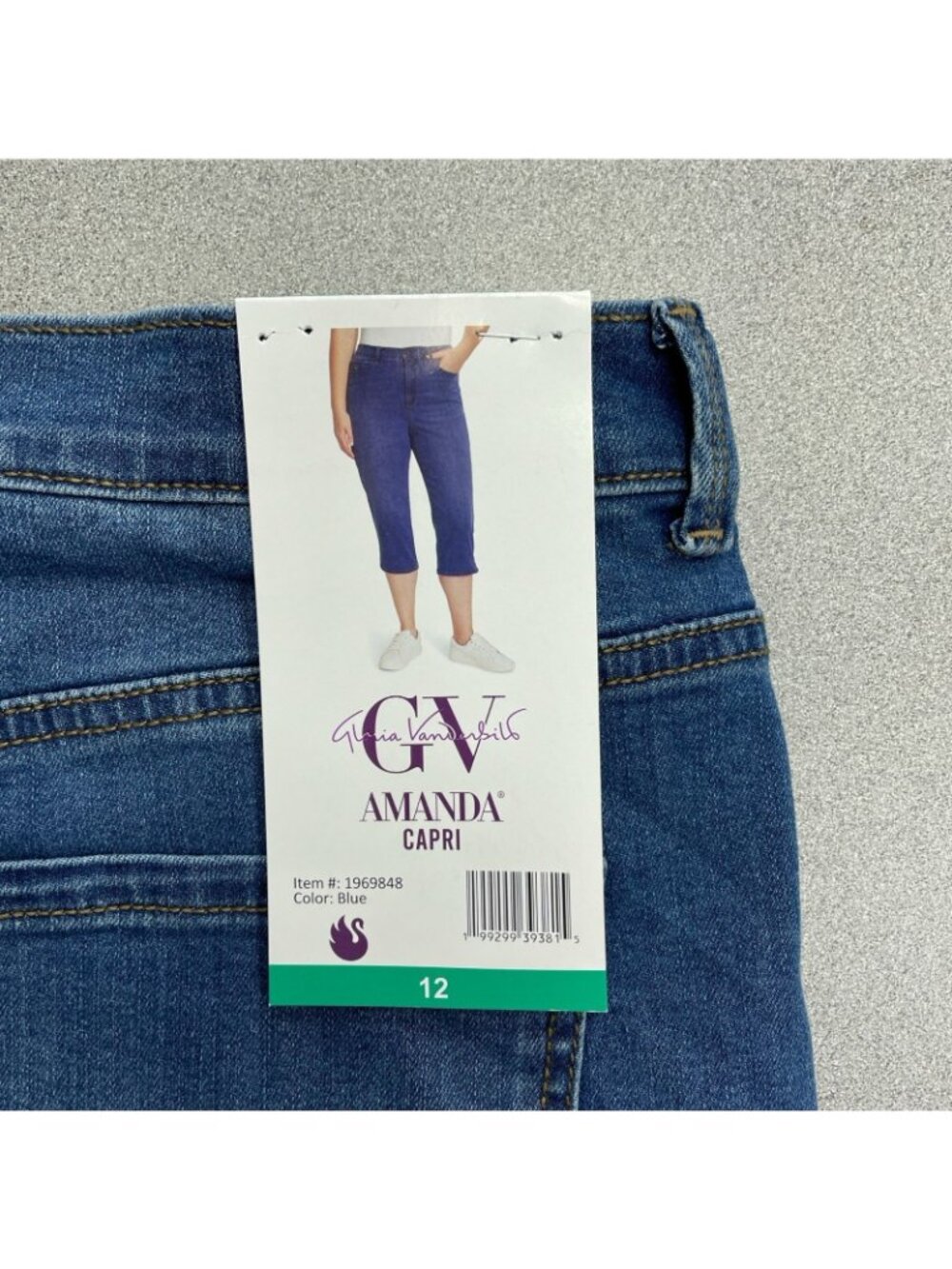NWT Gloria Vanderbilt Amanda Jean Capris Women's 12  High-Rise Stretch B0714 - Picture 12 of 15